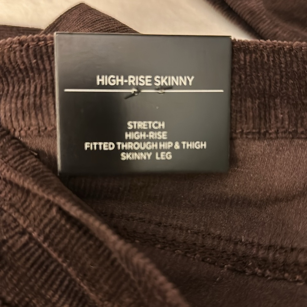 Oat Corduroy Skinny Jeans - Dark Brown Size 31 NWT - Picture 3 of 6